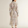 Damen-Hemdkleid mit mehrfarbigem Blumenprint aus Pailletten