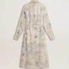 Damen-Hemdkleid mit mehrfarbigem Blumenprint aus Pailletten