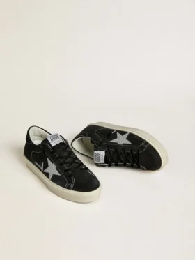 Damen-Hi Star aus schwarzem Wildleder mit silbernem Swarovski-Kristallstern