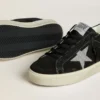 Damen-Hi Star aus schwarzem Wildleder mit silbernem Swarovski-Kristallstern