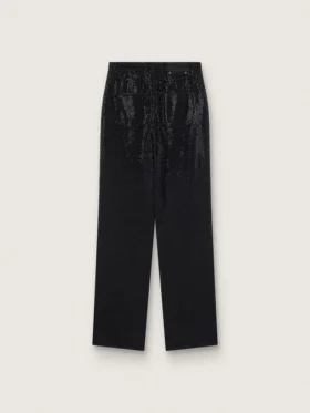 Damen-Jeanshose aus Baumwolle mit Kristallverzierung im Schattierungseffekt