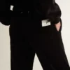 Damen-Jogginghose aus Baumwollmischung mit Samt-Optik