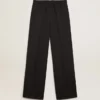Damen-Jogginghose aus dunkelblauem Wollgabardine