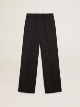 Damen-Jogginghose aus dunkelblauem Wollgabardine