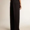 Damen-Jogginghose aus dunkelblauem Wollgabardine