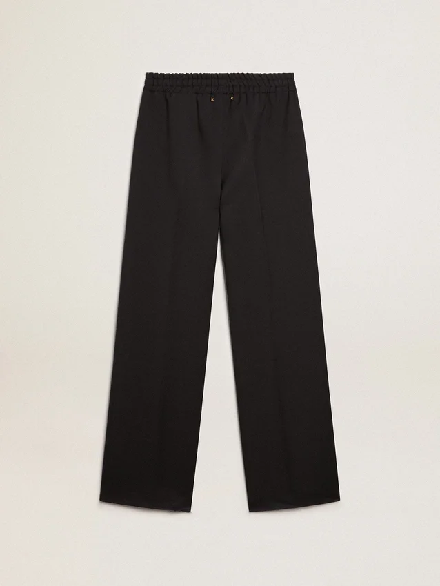 Damen-Jogginghose aus dunkelblauem Wollgabardine