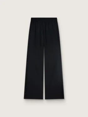 Damen-Jogginghose aus schwarzem Wolltwill mit Paillettenstickerei