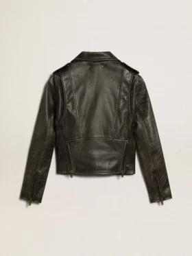 Damen-Leder-Bikerjacke