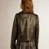 Damen-Leder-Bikerjacke
