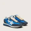 Damen-Marathon mit blauem Nylon-Obermaterial und weissem Stern