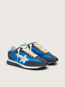 Damen-Marathon mit blauem Nylon-Obermaterial und weissem Stern