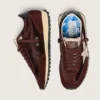 Damen-Marathon mit braunem Satin-Obermaterial und platinfarbenem Lederstern