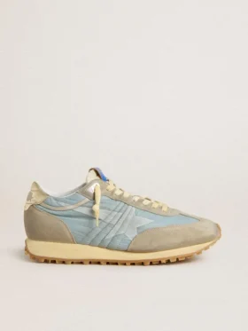 Damen-Marathon mit hellblauem Nylon-Obermaterial und pastellblauem Stern
