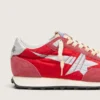 Damen-Marathon mit rotem Nylon-Obermaterial und silbernem Stern