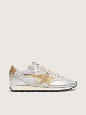 Damen-Marathon mit silbernem Ripstop-Nylon-Obermaterial und goldenem Stern