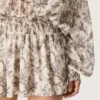 Damen-Minikleid aus Baumwolle mit schwarz-weissem Blumenprint