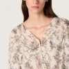 Damen-Minikleid aus Baumwolle mit schwarz-weissem Blumenprint