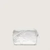 Damen-Minitasch-Star Bag aus silberlaminiertem Leder mit Ton-in-Ton-Stern