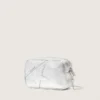Damen-Minitasch-Star Bag aus silberlaminiertem Leder mit Ton-in-Ton-Stern