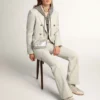 Damen-Minitasch-Star Bag aus silberlaminiertem Leder mit Ton-in-Ton-Stern
