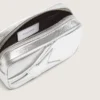 Damen-Minitasch-Star Bag aus silberlaminiertem Leder mit Ton-in-Ton-Stern