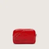 Damen-Minitasche mit Stern aus rot lackiertem Leder mit Ton-in-Ton-Stern