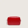 Damen-Minitasche mit Stern aus rot lackiertem Leder mit Ton-in-Ton-Stern