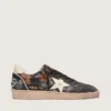 Damen-Modell «Ball Star LTD» aus Ebenholz-Nappa mit mehrfarbiger Stickerei und weissem Stern