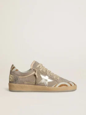 Damen-Modell «Ball Star LTD» aus Wildleder mit Stern aus Metallic-Leder und Fersenlasche aus Zebra-Ponyfell