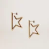Damen-Ohrringe mit Stern-Anhänger in Antikgold