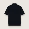 Damen-Poloshirt aus marineblauer Merinowolle