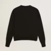 Damen-Pullover mit Rundhalsausschnitt aus schwarzer Wolle