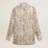 Damen-Pyjama-Hemd aus Seidenmischung mit Blumenprint