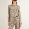 Damen-Pyjama-Hemd aus Seidenmischung mit Blumenprint