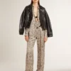 Damen-Pyjama-Hemd aus Seidenmischung mit Blumenprint
