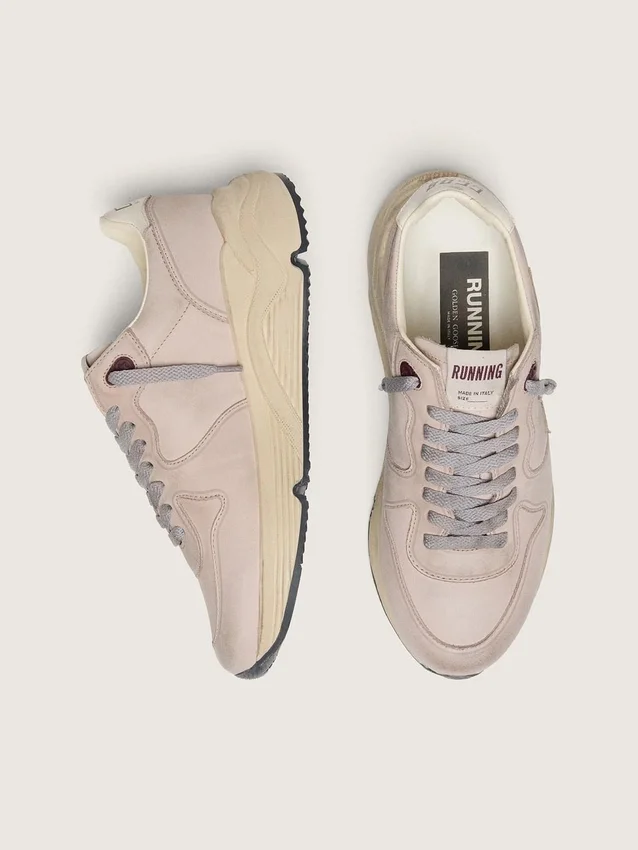Damen-Running Sole aus puderrosa Leder mit silbernem Stern