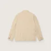 Damen-Safarijacke aus beiger Viskose mit Mikro-Chevron-Muster
