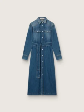 Damen-Shirtkleid aus Denim mit Gürtel