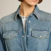 Damen-Shirtkleid aus Denim mit Gürtel
