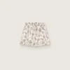 Damen-Shorts aus schwarz-weissem Baumwollpopeline mit Blumenprint