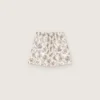 Damen-Shorts aus schwarz-weissem Baumwollpopeline mit Blumenprint