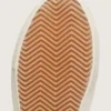 Damen-Slide aus weissem Leder mit silbernem Glitzerstern und rosa Lederakzent