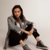Damen-Slide in Schwarz mit Nieten