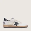 Damen-Sneaker «Ball Star» aus Nappa mit schwarzem Stern und schwarzer Fersenlasche