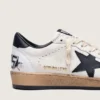Damen-Sneaker «Ball Star» aus Nappa mit schwarzem Stern und schwarzer Fersenlasche