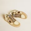 Damen-Sneaker «Ball Star» aus Nappa und Wildleder mit Stern aus Ponyfell und metallischer Fersenlasche