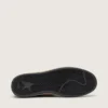 Damen-Sneaker «Ball Star» aus schwarzem Nappa mit schwarzem Glitzerstern und Fersenlasche aus Wildleder