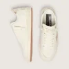 Damen-Sneaker «Ball Star» aus weissem Leder mit Kristallstern und metallischer Fersenlasche