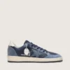 Damen-Sneaker «Ball Star LTD» aus dunkelblauem Leder mit hellblauem Swarovski-Kristallstern und Wildledereinsätzen