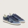 Damen-Sneaker «Ball Star LTD» aus dunkelblauem Leder mit hellblauem Swarovski-Kristallstern und Wildledereinsätzen